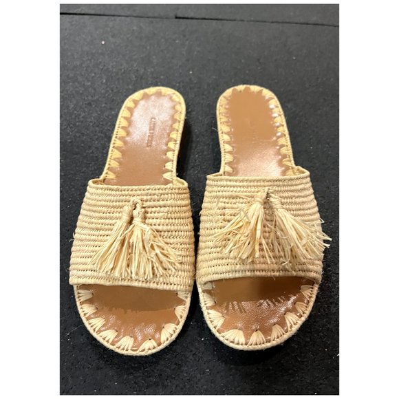 CARRIE FORBES Adam Woven Raffia Slide Sandal Size 7/37 - Picture 6 of 13